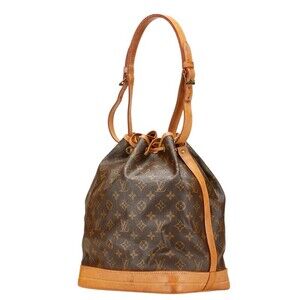 Louis Vuitton Brown Leather Monogram Noe Shoulder Bag